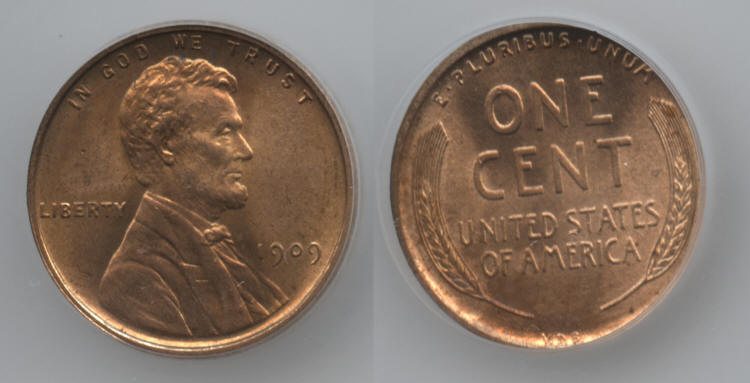 1909 VDB Lincoln Cent ICG MS-64 Red small
