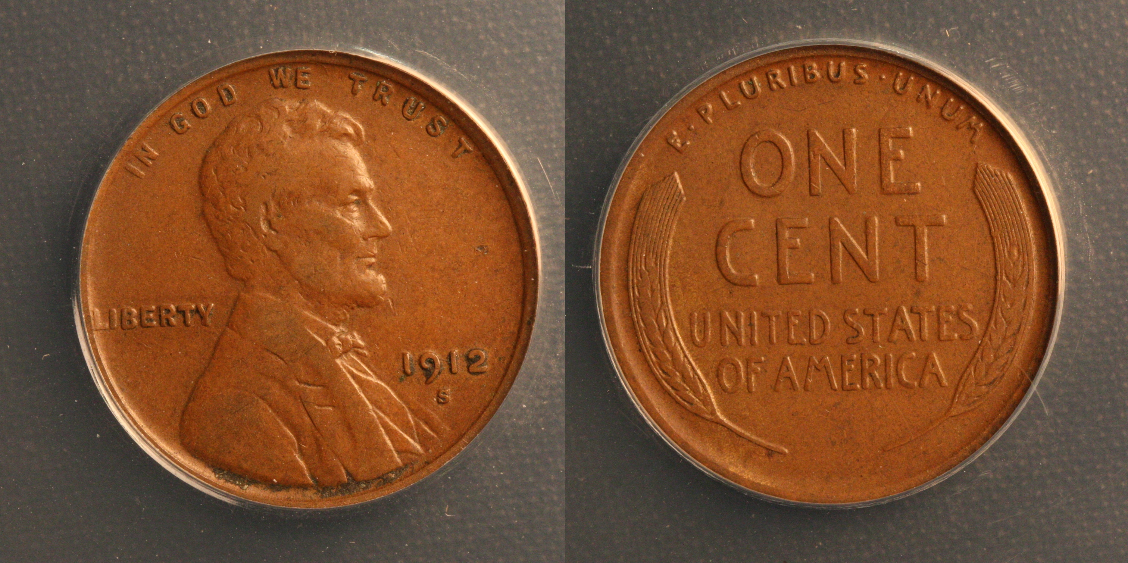 1912-S Lincoln Cent ANACS VF-35 camera