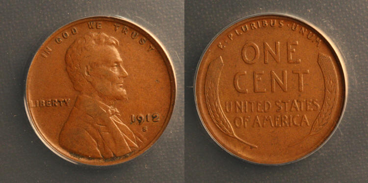 1912-S Lincoln Cent ANACS VF-35 camera small