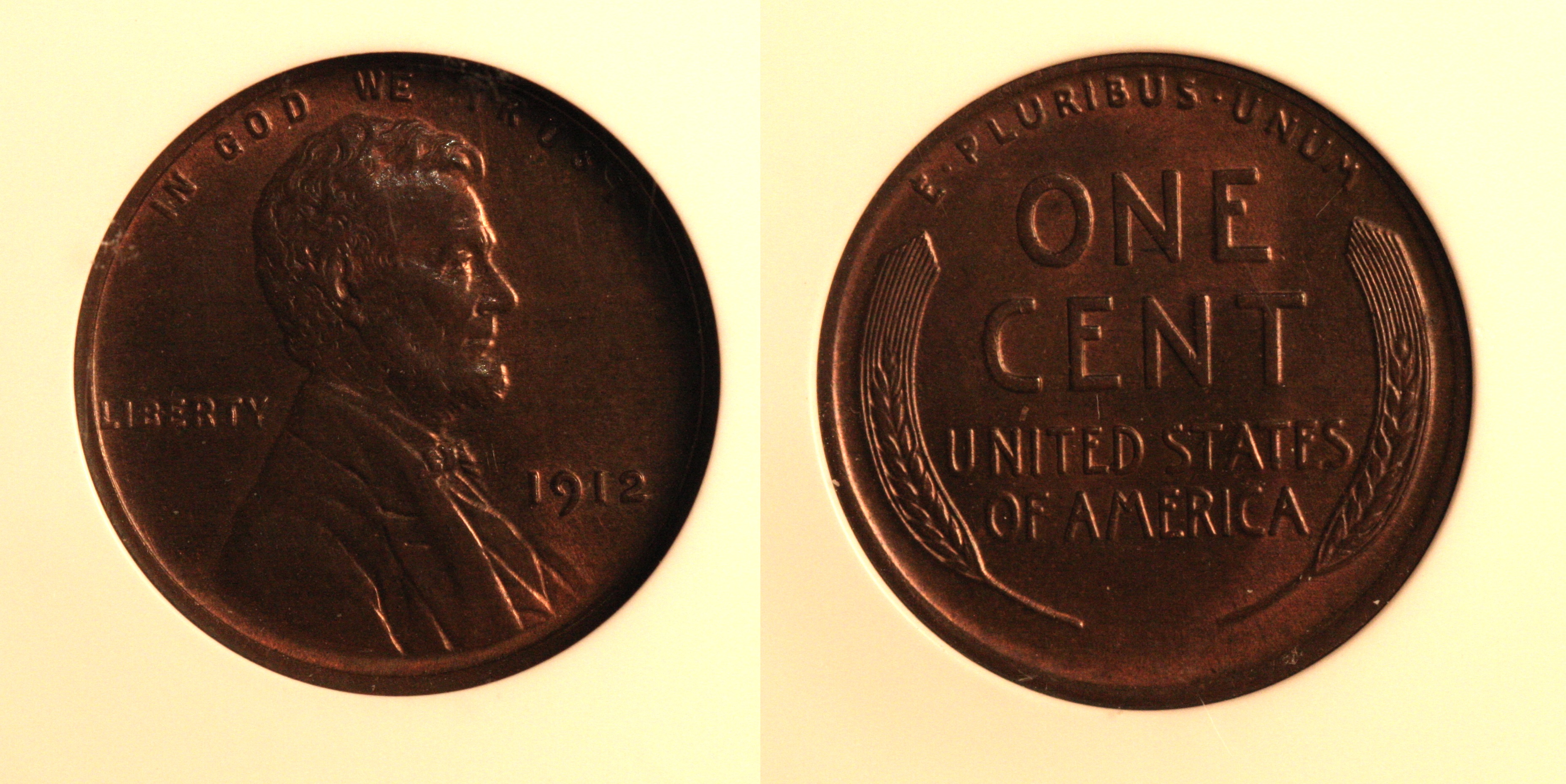 1912 Lincoln Cent PCI MS-64 Red Brown camera