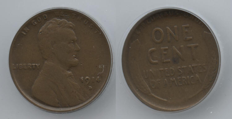 1914-D Lincoln Cent ICG Fine-15 small