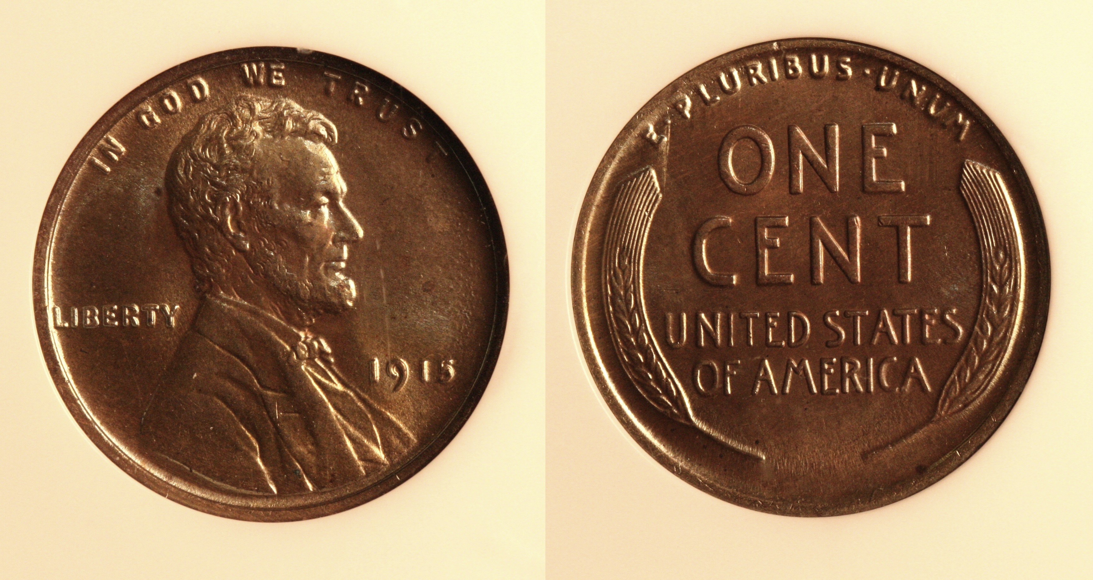 1915 Lincoln Cent PCI MS-66 Brown camera