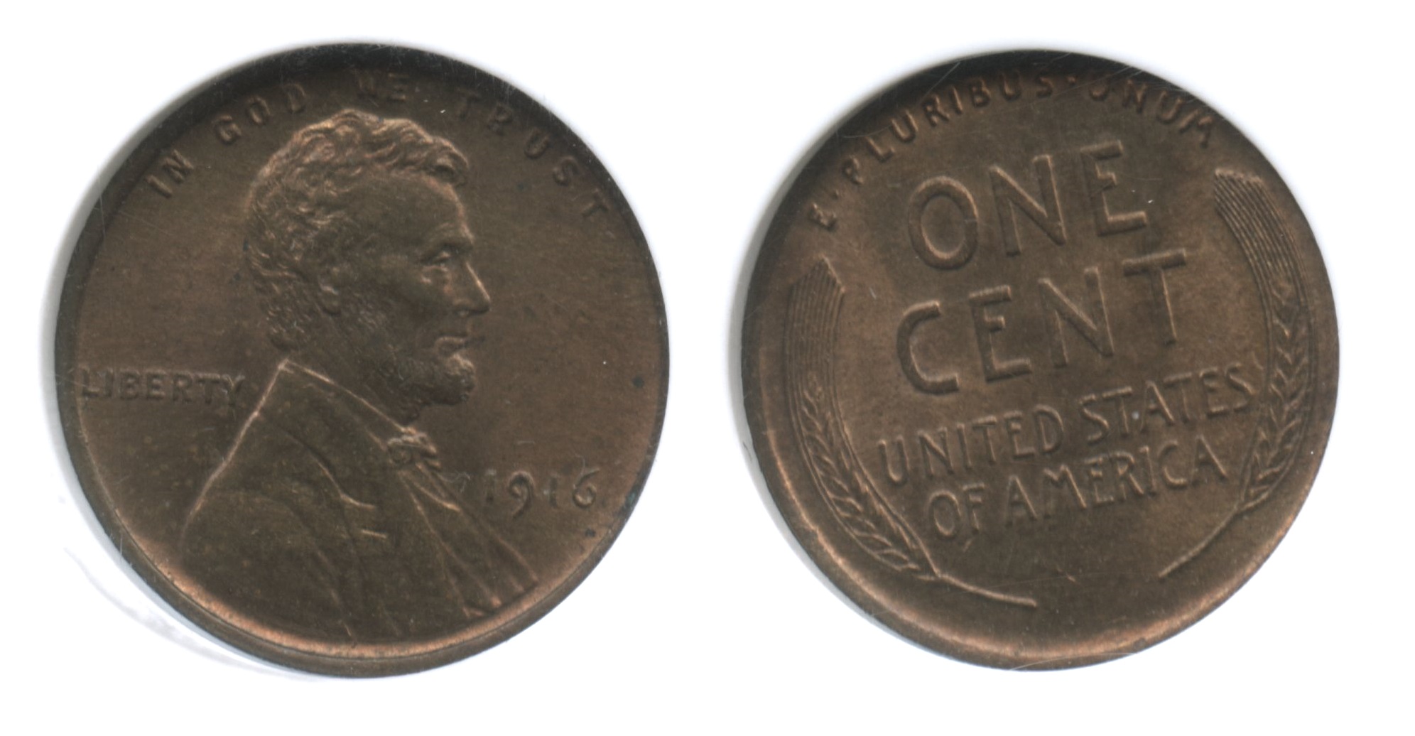 1916 Lincoln Cent NGC MS-64 Red Brown