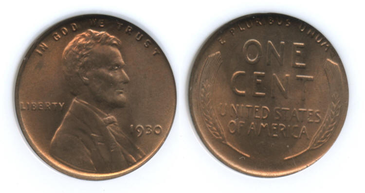 1930 Lincoln Cent NGC MS-65 Red #b small