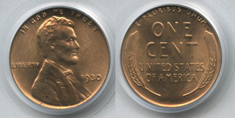 1930 Lincoln Cent PCGS MS-65 Red small