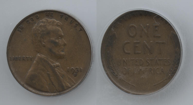 1931-S Lincoln Cent ICG VF-35 small