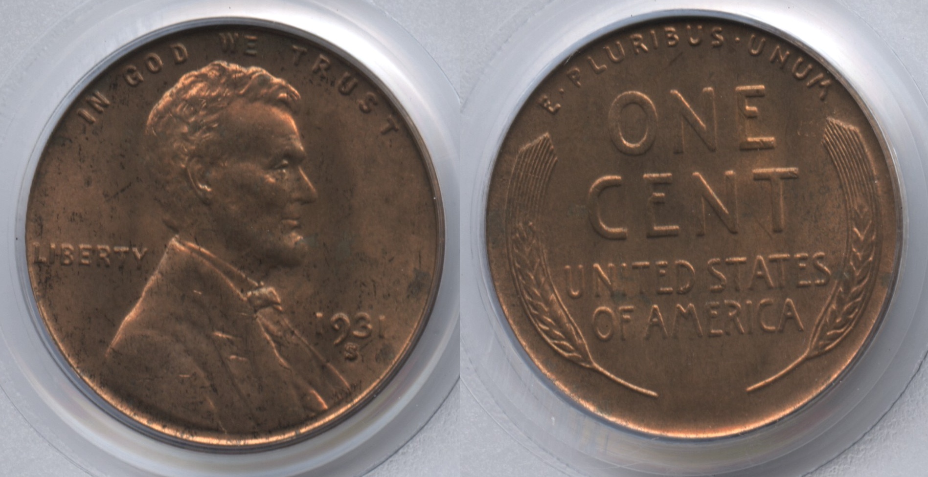 1931-S Lincoln Cent PCGS MS-63 Red Brown