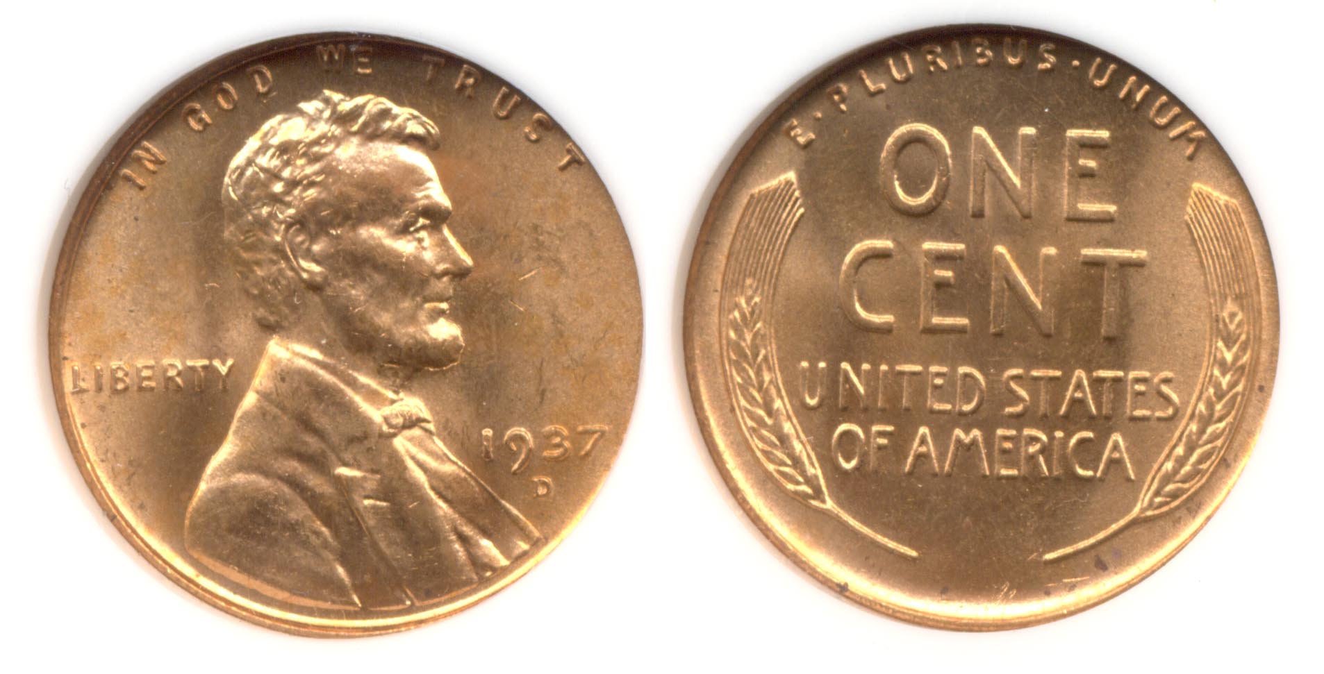 1937-D Lincoln Cent NGC MS-66 Red
