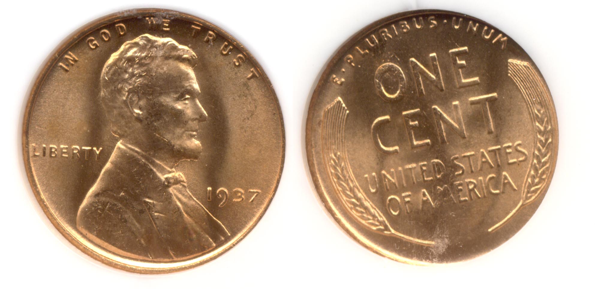 1937 Lincoln Cent NGC MS-66 Red a