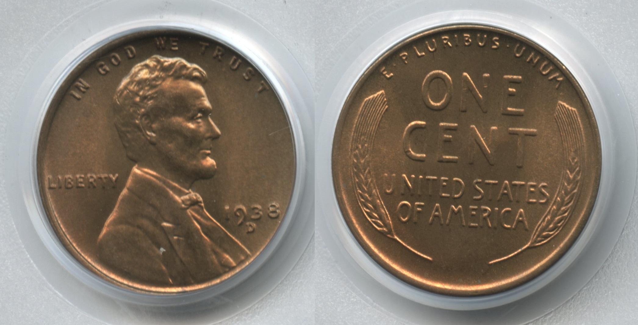 1938-D Lincoln Cent PCGS MS-66 Red