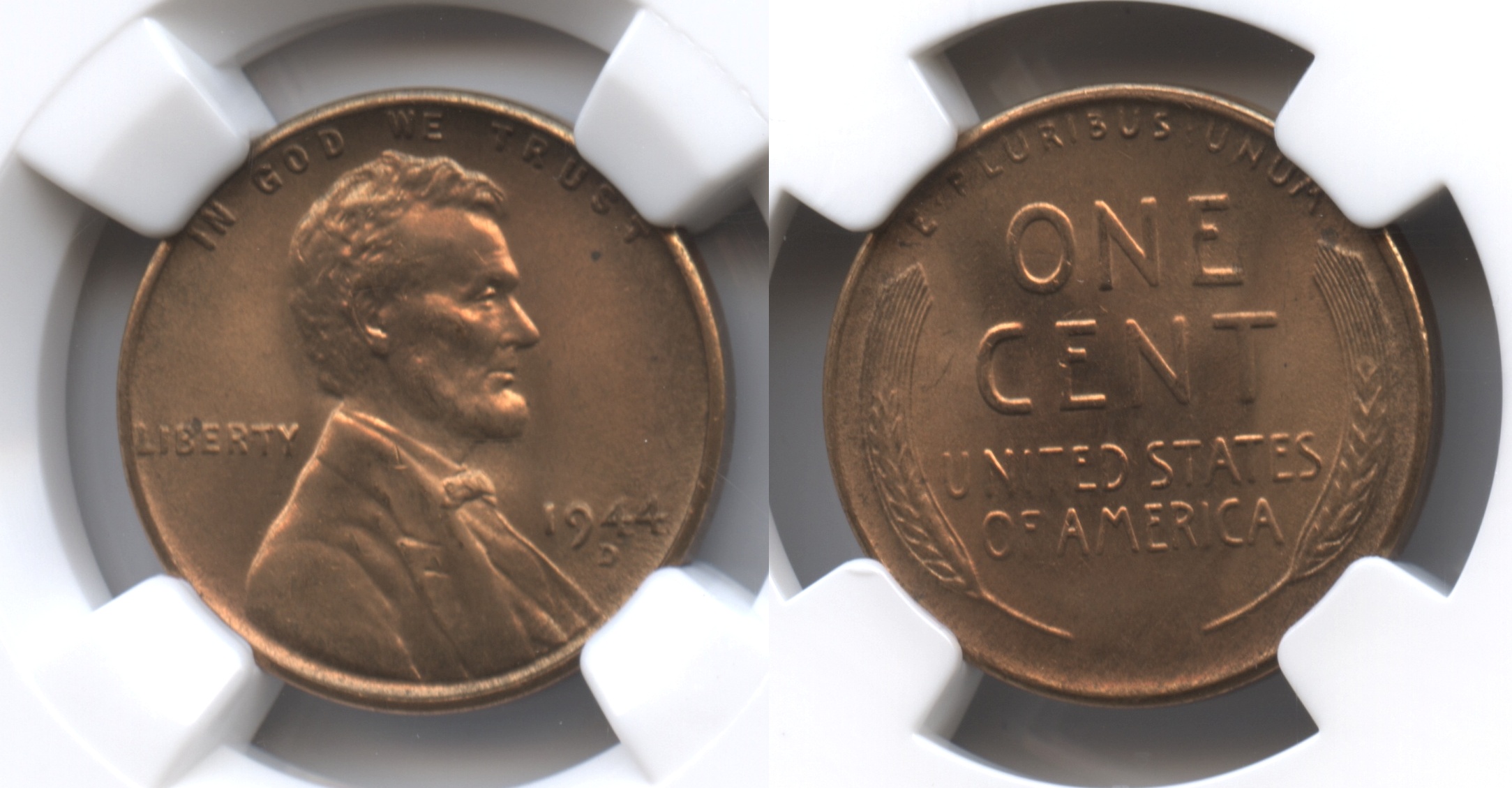 1944-D Lincoln Cent NGC MS-66 Red