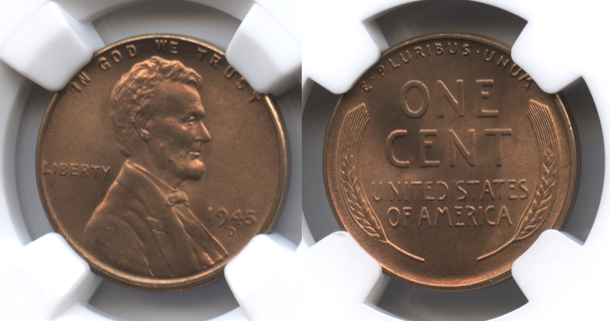 1945-D Lincoln Cent NGC MS-66 Red
