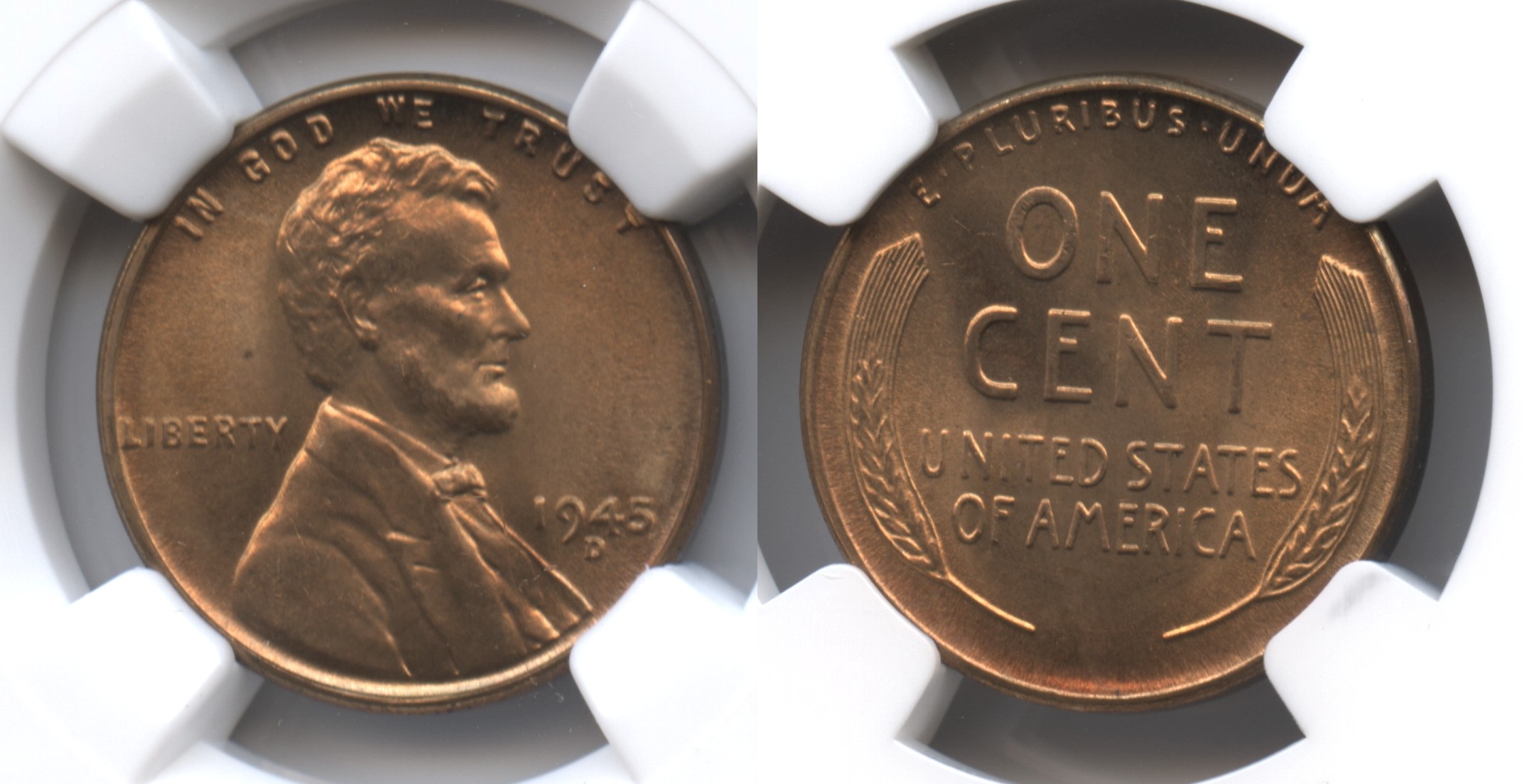 1945-D Lincoln Cent NGC MS-66 Red #a