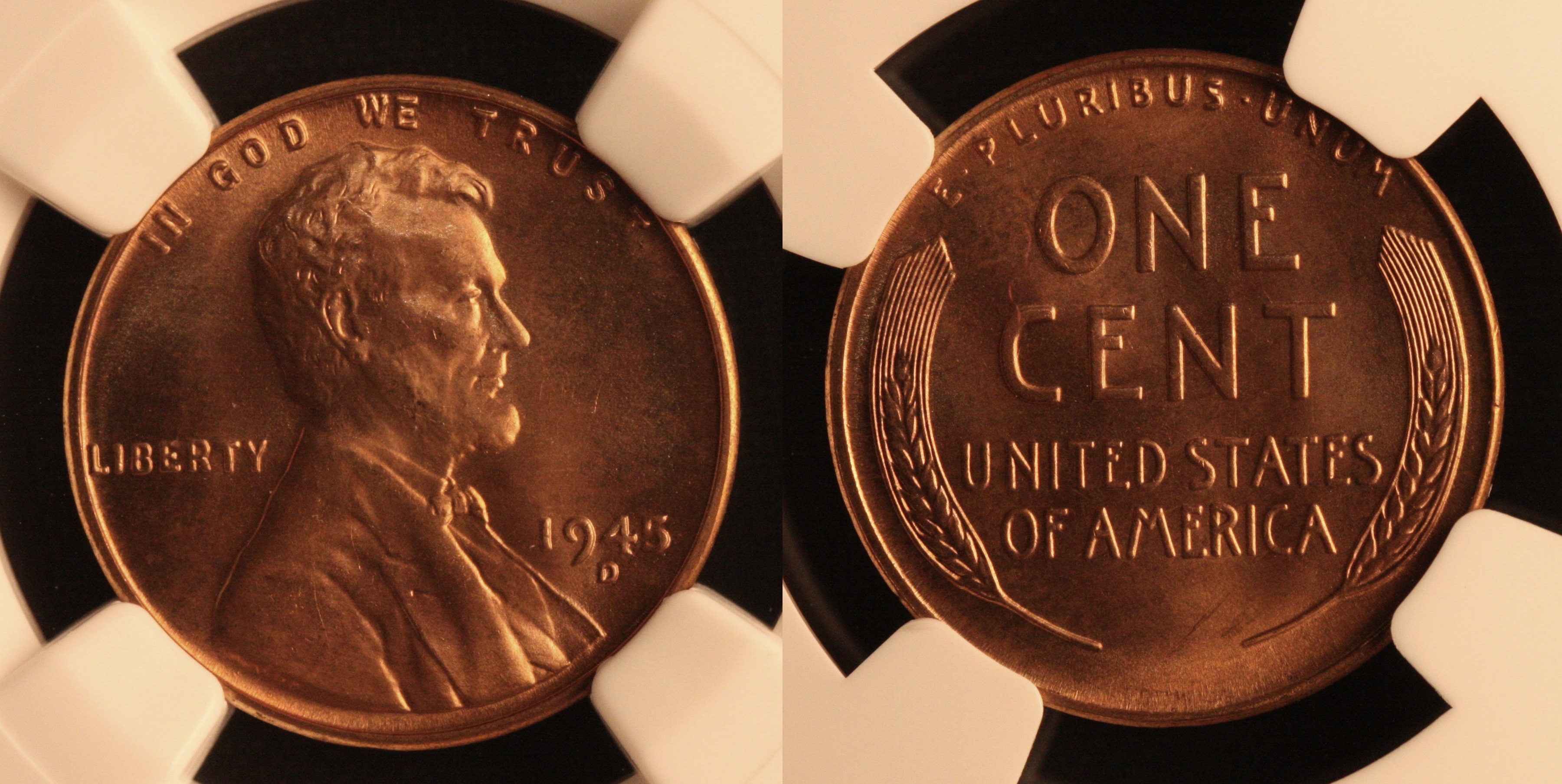 1945-D Lincoln Cent NGC MS-66 Red #e camera