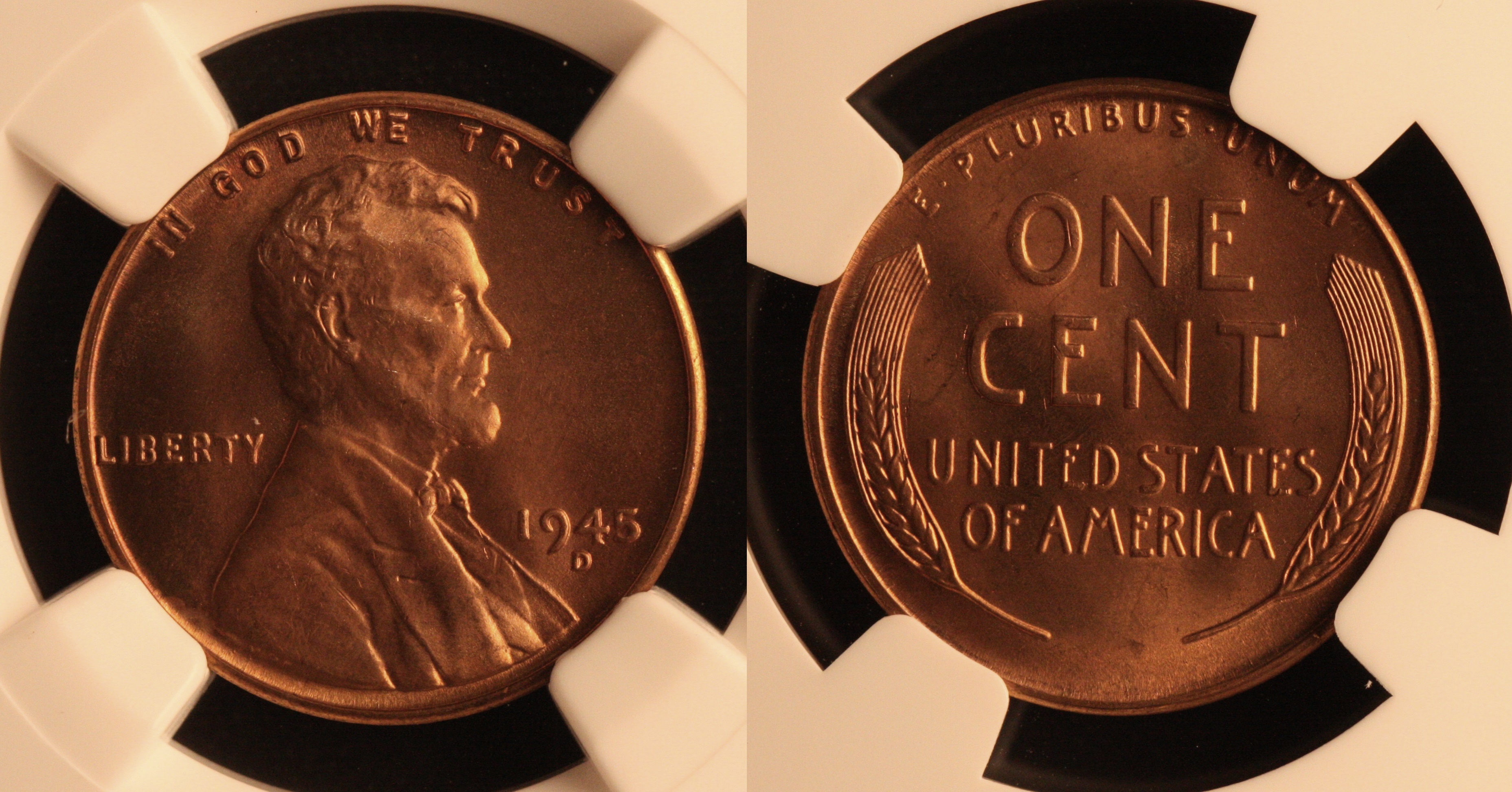 1945-D Lincoln Cent NGC MS-66 Red #k camera