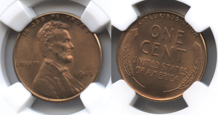 1945-D Lincoln Cent NGC MS-66 Red #m small
