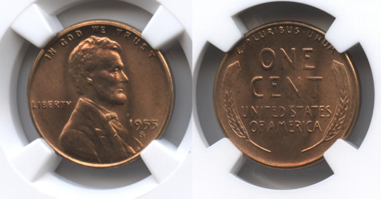 1955-S Lincoln Cent NGC MS-66 Red #d small