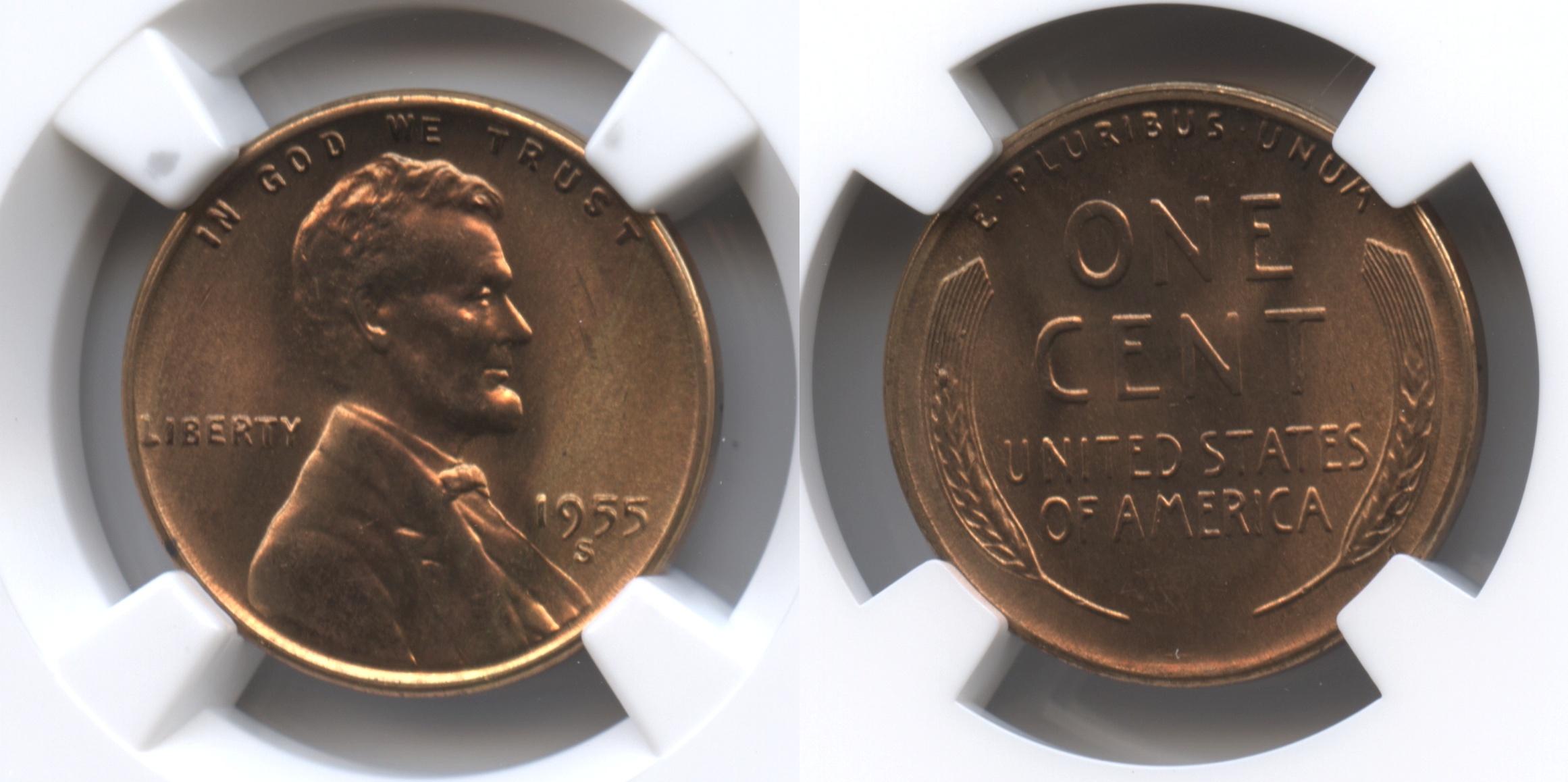 1955-S Lincoln Cent NGC MS-66 Red #f