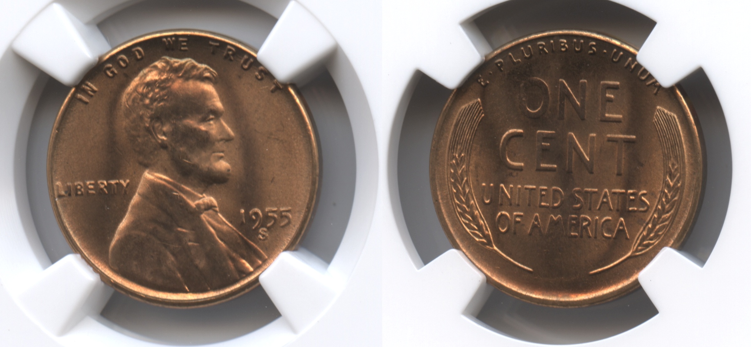1955-S Lincoln Cent NGC MS-66 Red #k