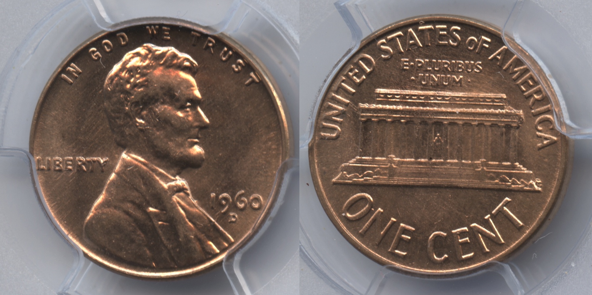 1960-D Small Date Lincoln Cent PCGS MS-63 Red #b