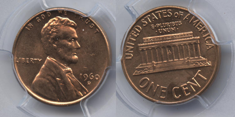 1960-D Small Date Lincoln Cent PCGS MS-63 Red #i small