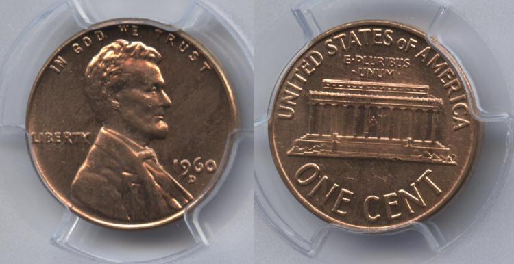 1960-D Small Date Lincoln Cent PCGS MS-63 Red #k small