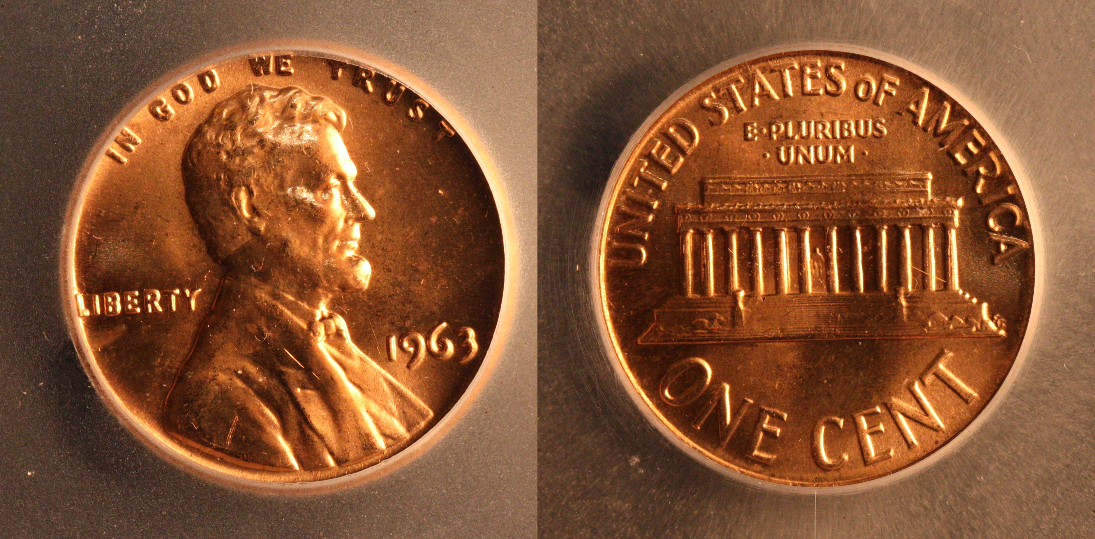 1963 Lincoln Cent ICG MS-67 Red camera