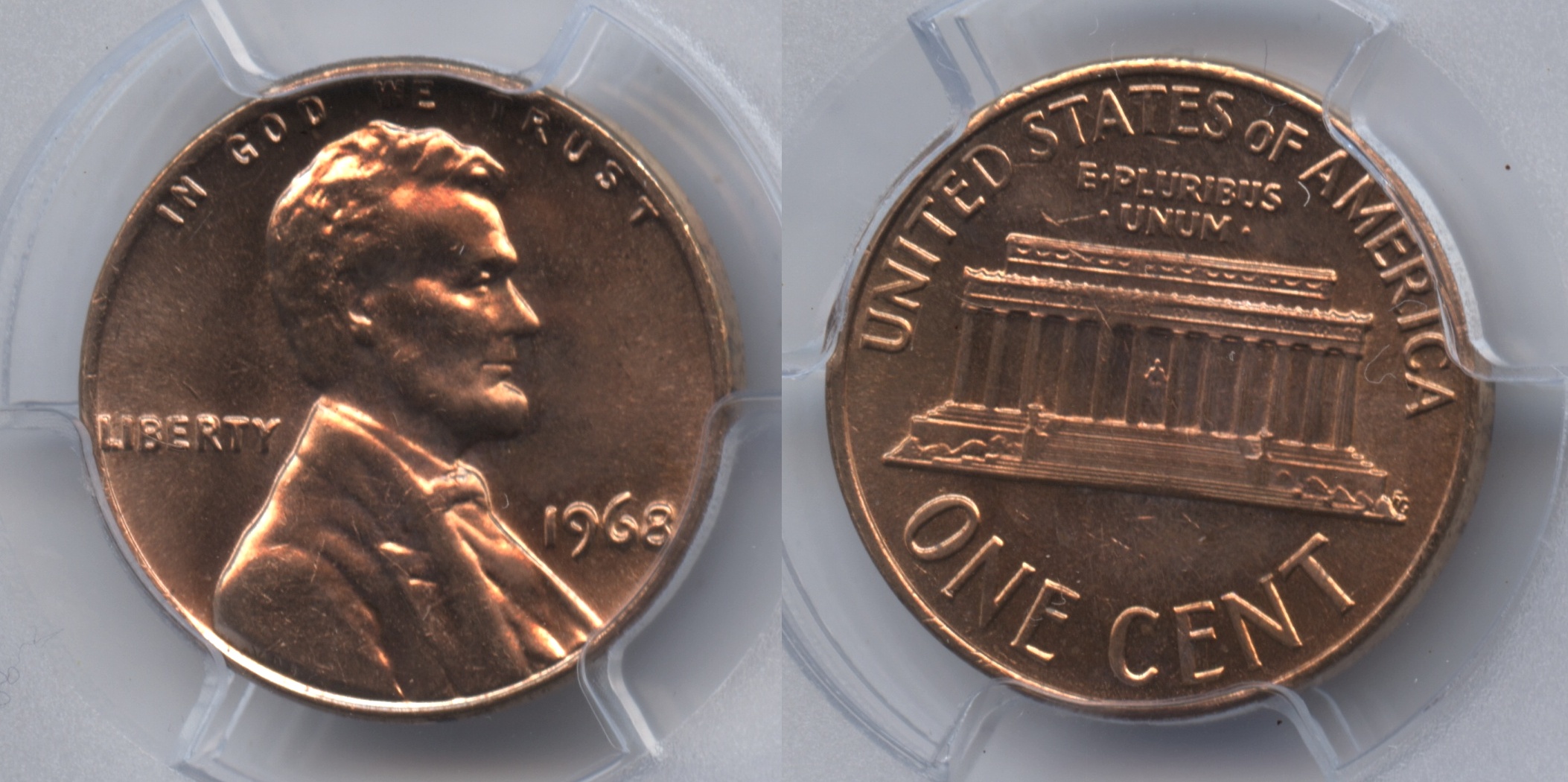 1968 Lincoln Cent PCGS MS-64 Red