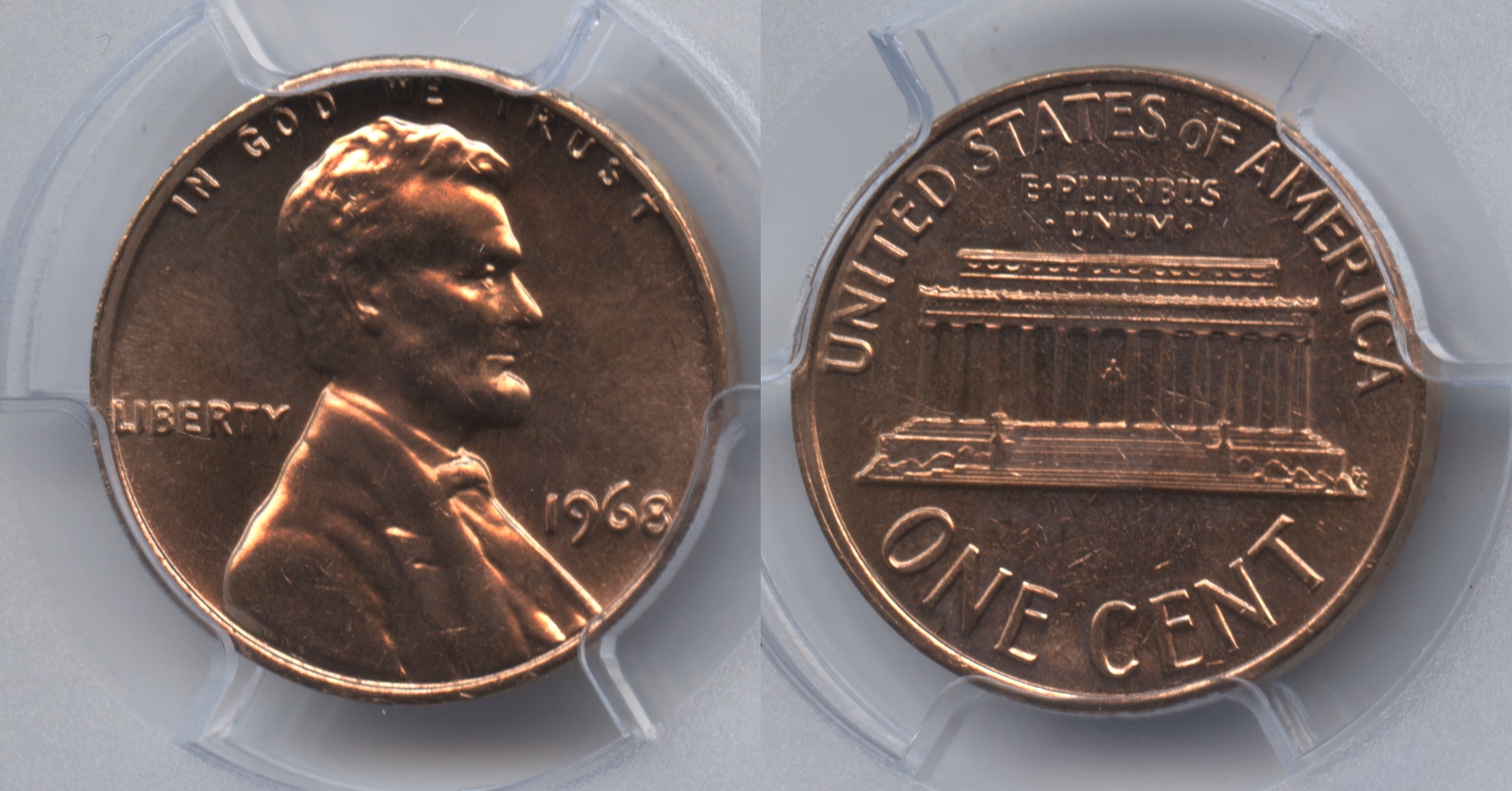 1968 Lincoln Cent PCGS MS-64 Red #a