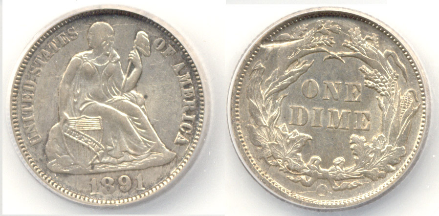 1891-O Seated Liberty Dime SEGS MS-62