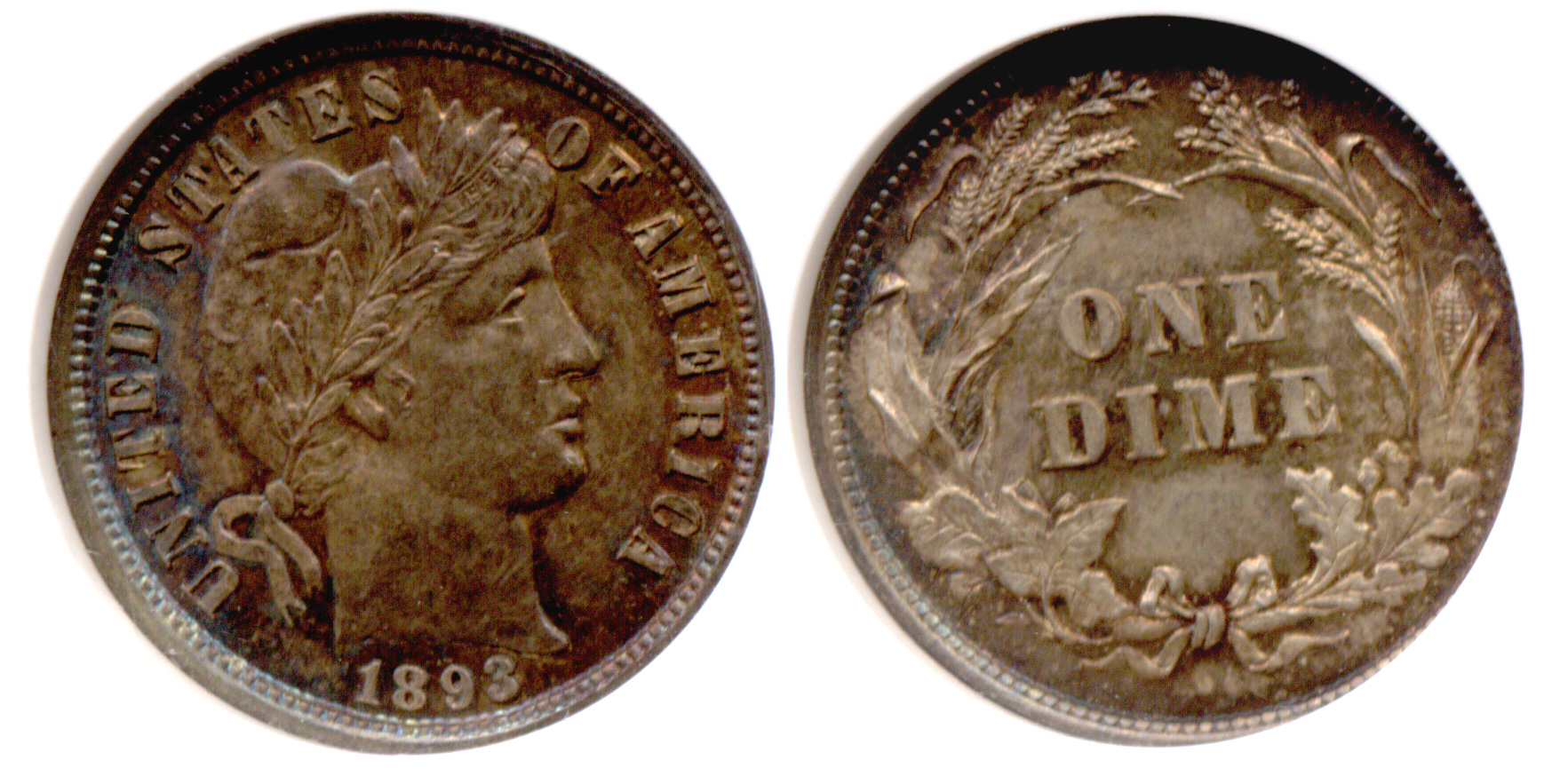 1893 Barber Dime NGC MS-65