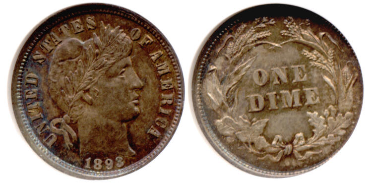 1893 Barber Dime NGC MS-65 small