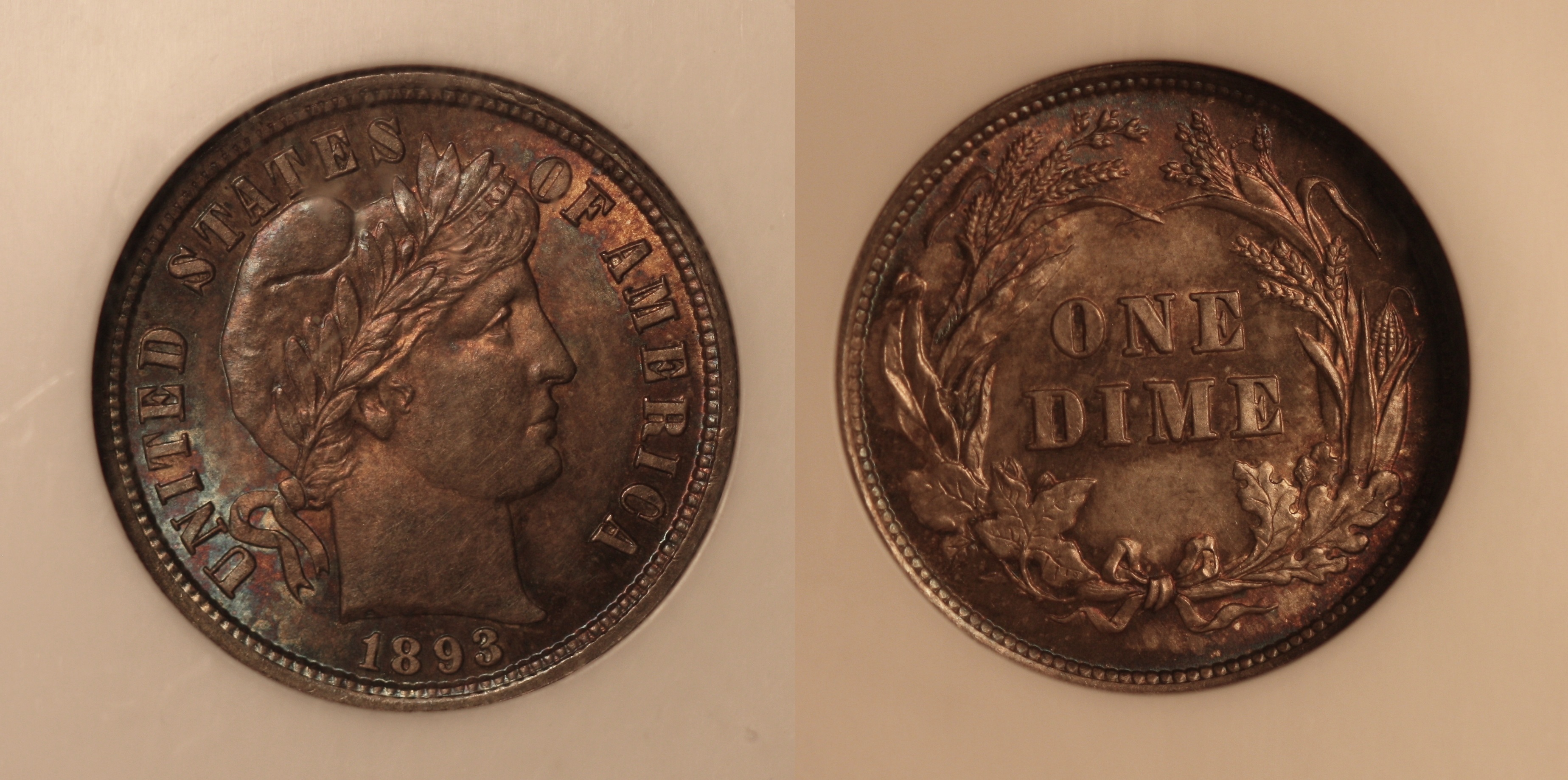 1893 Barber Dime NGC MS-65 camera
