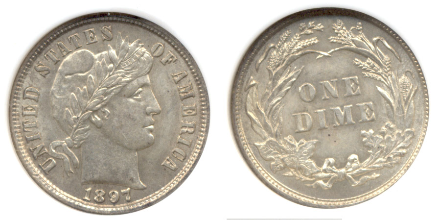 1897 Barber Dime NGC MS-61