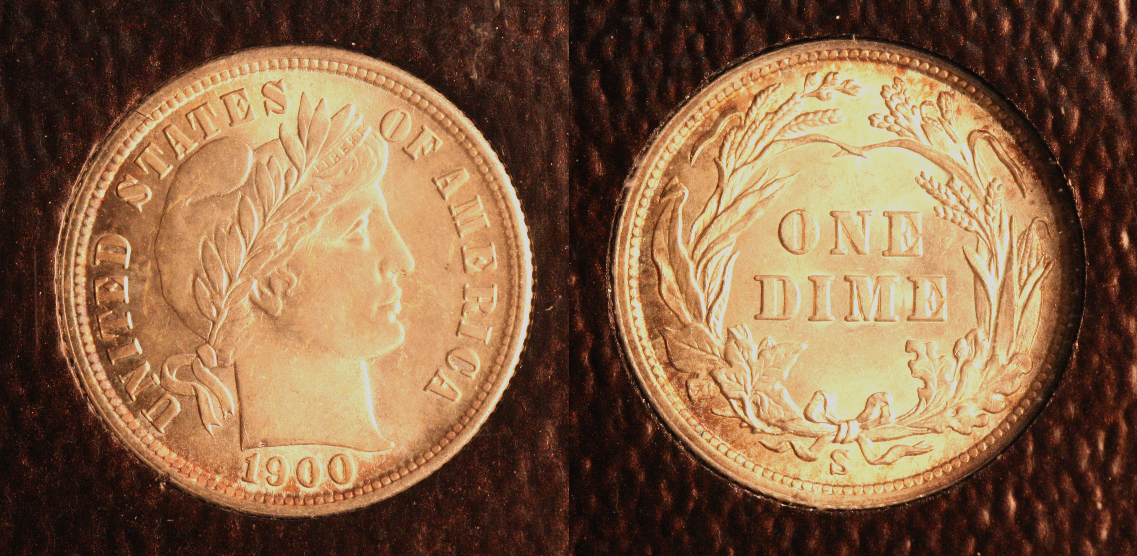 1900-S Barber Dime ICG MS-65 camera