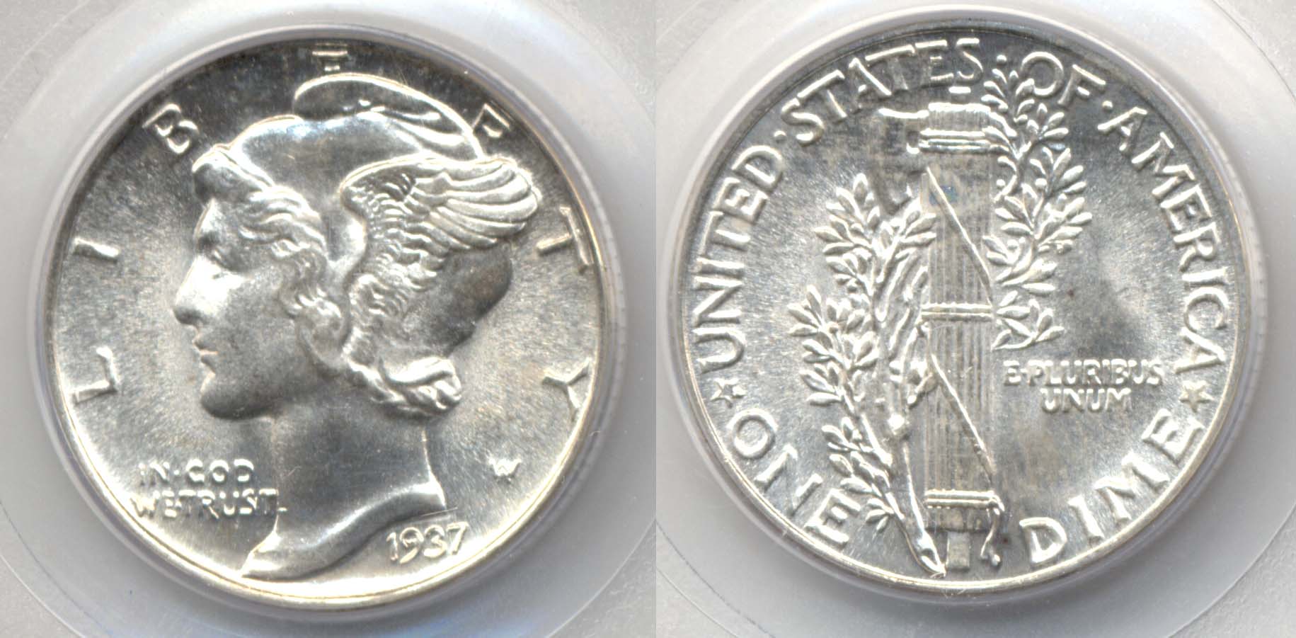 1937 Mercury Dime PCGS MS-66 FB