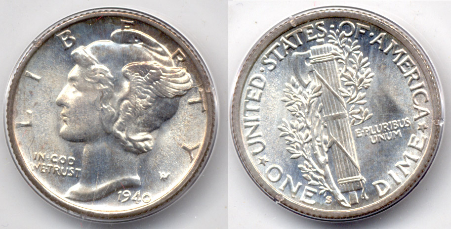 1940-S Mercury Dime PCGS MS-66