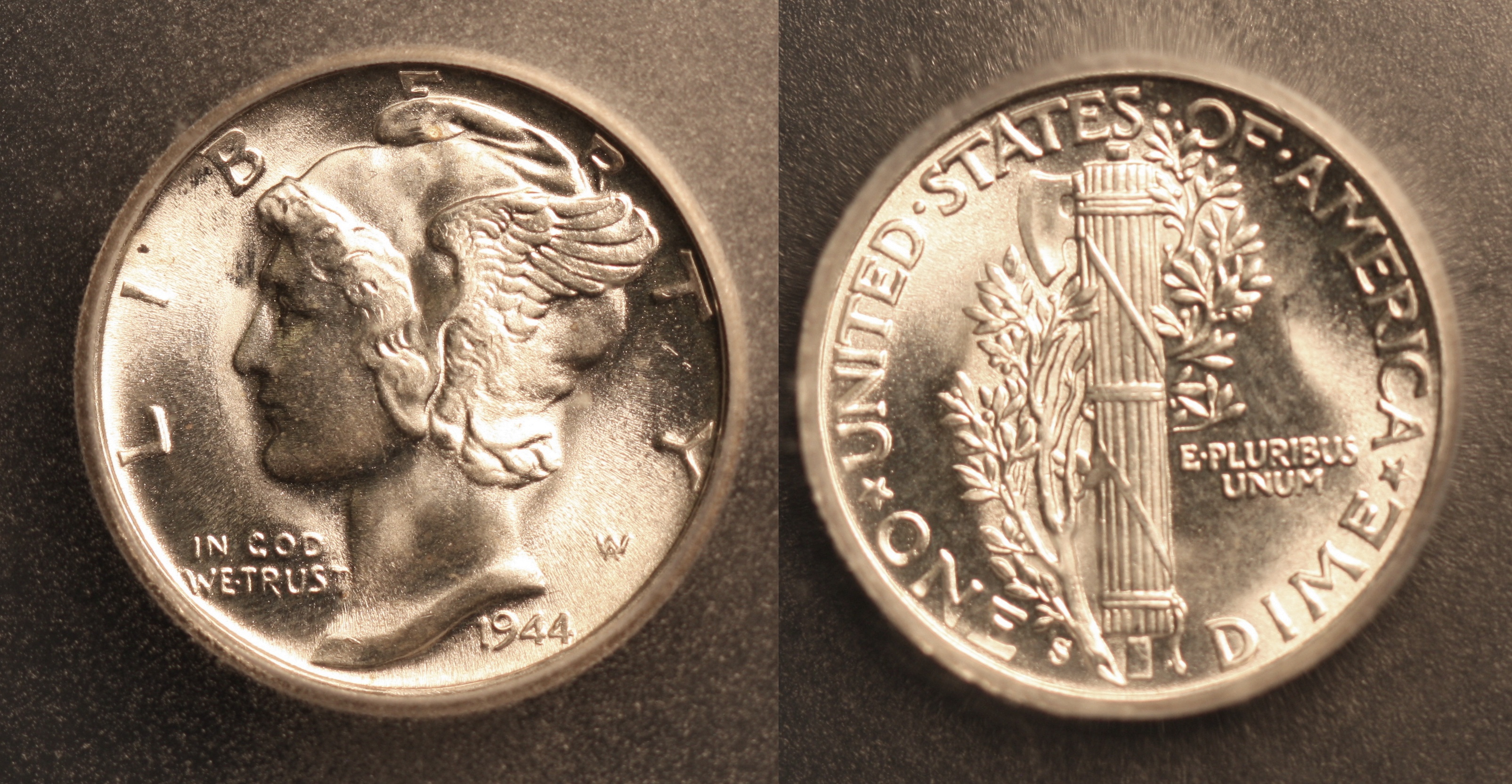 1944-S Mercury Dime ICG MS-67 #a camera