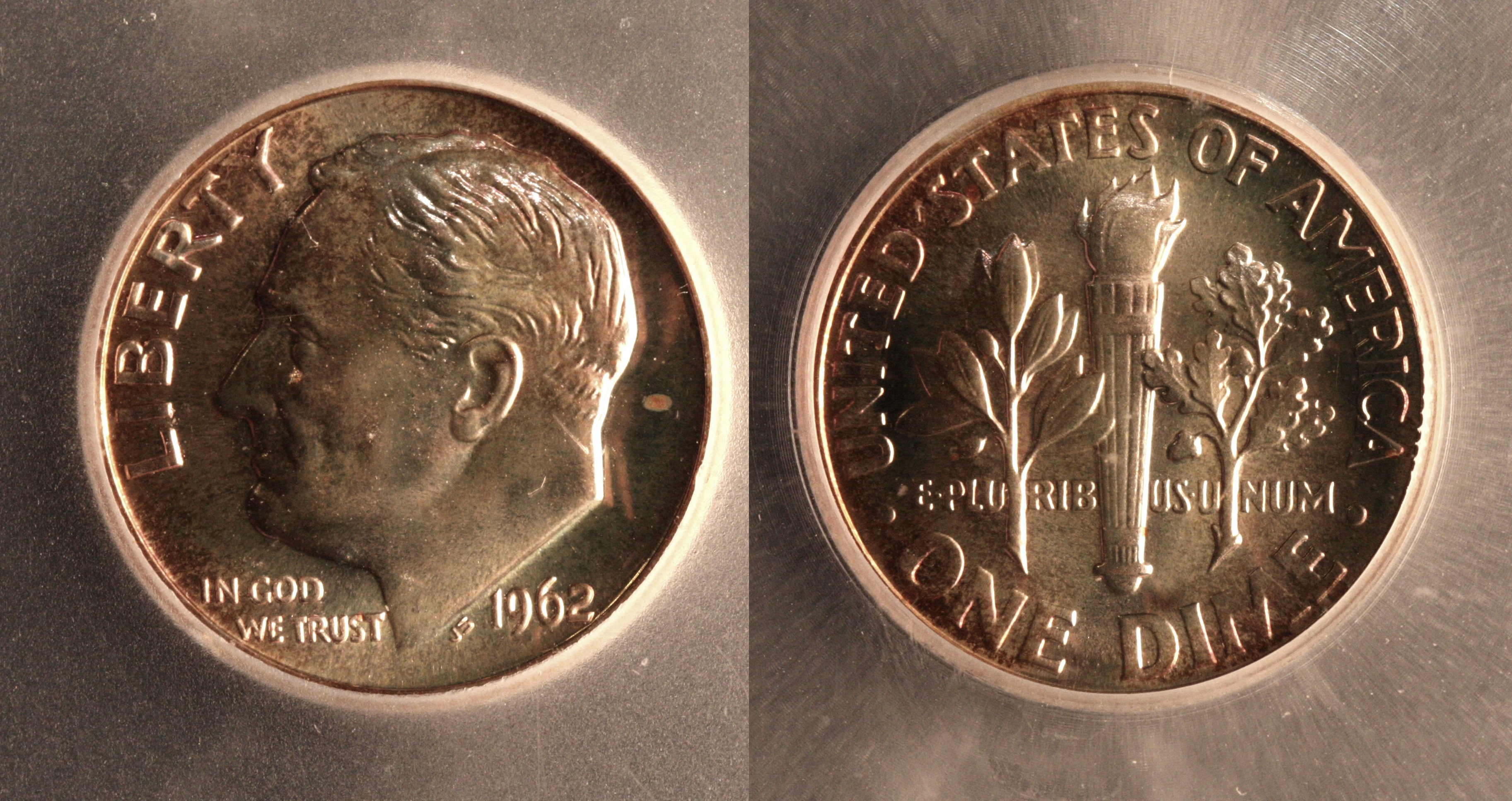 1962 Roosevelt Dime ICG Proof-69 camera