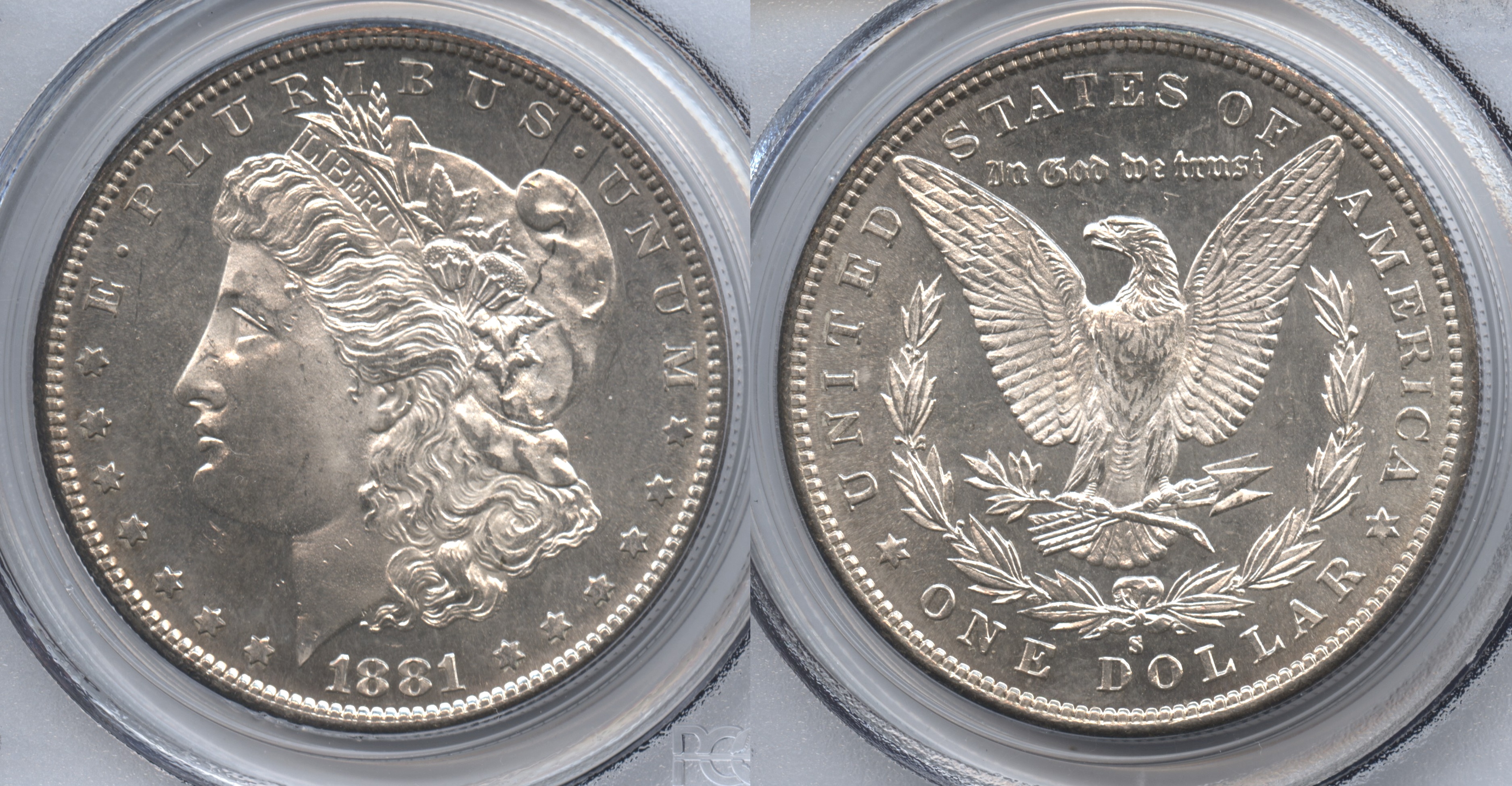 1881-S Morgan Silver Dollar PCGS MS-64 VAM-49 Doubled 18, S Set Left