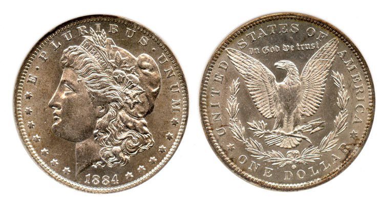 1884-O Morgan Silver Dollar NGC MS-64 small