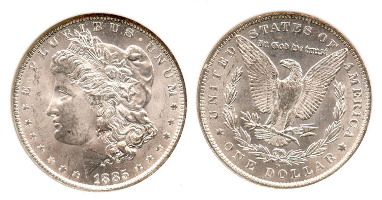 1885-O Morgan Silver Dollar NGC MS-64 small