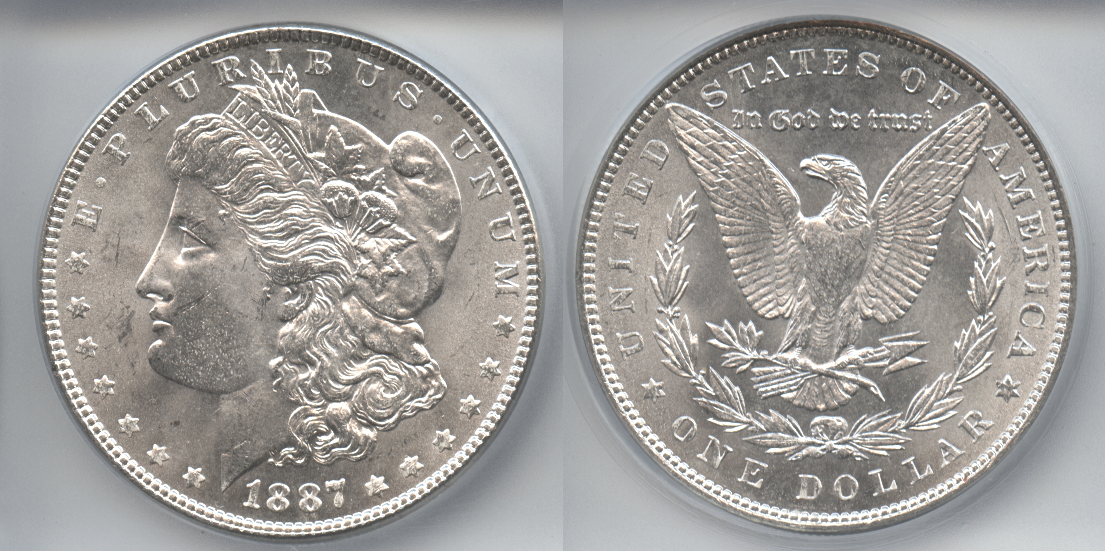 1887 Morgan Silver Dollar ICG MS-64