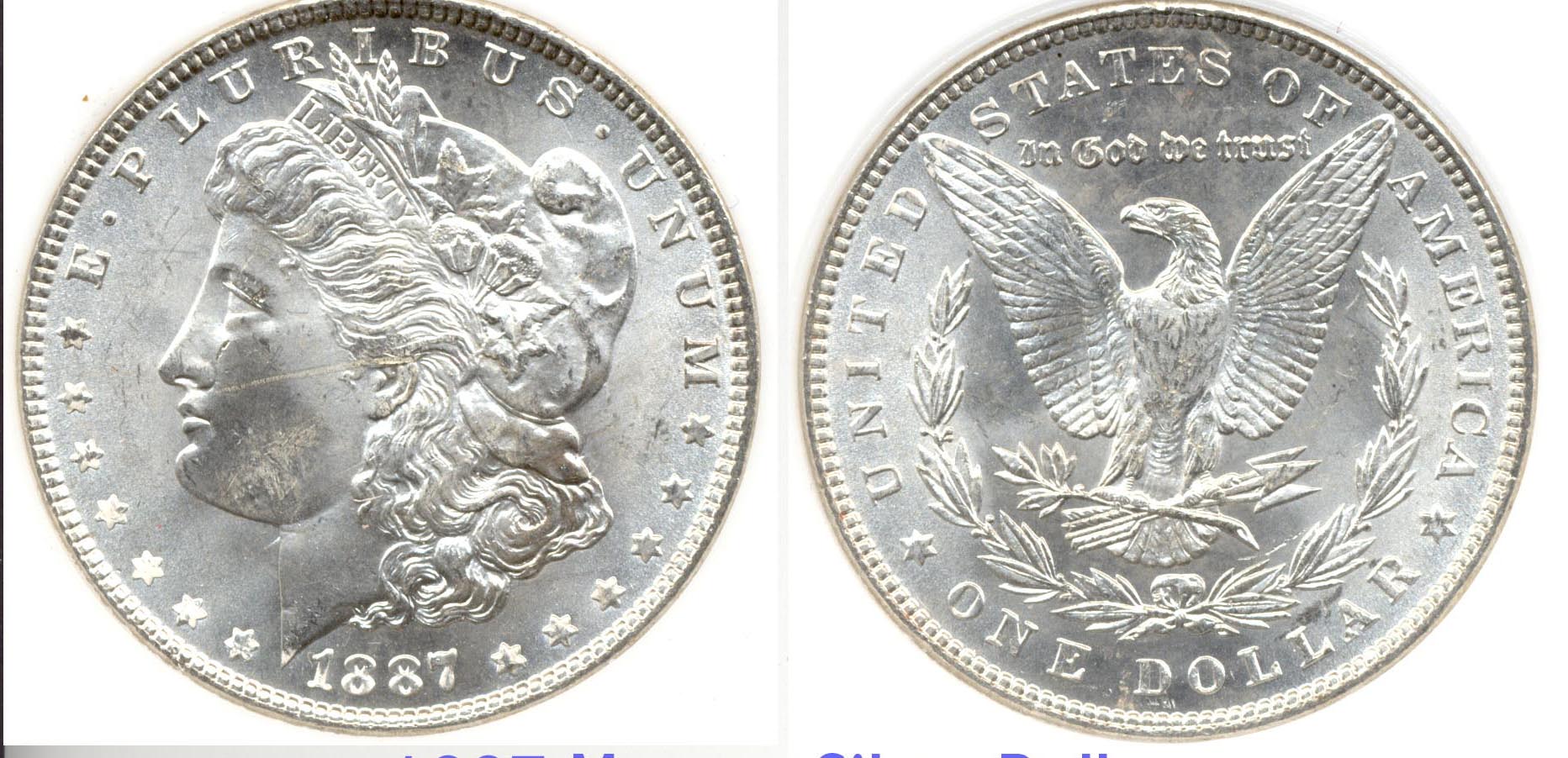 1887 Morgan Silver Dollar PCI MS-65 a