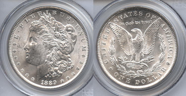 1889 Morgan Silver Dollar PCGS MS-63 #a small
