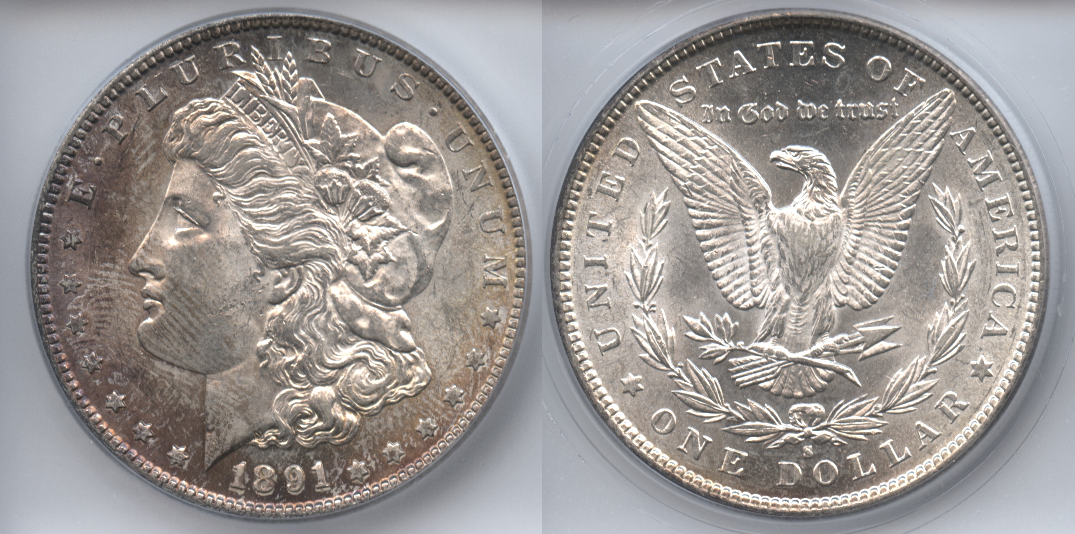 1891-S Morgan Silver Dollar ICG MS-64