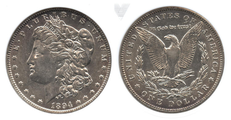 1894-O Morgan Silver Dollar ANACS AU-55 small