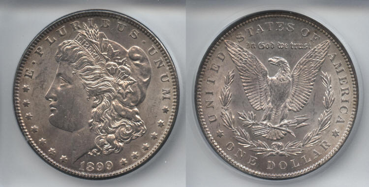 1899 Morgan Silver Dollar ICG MS-64 small