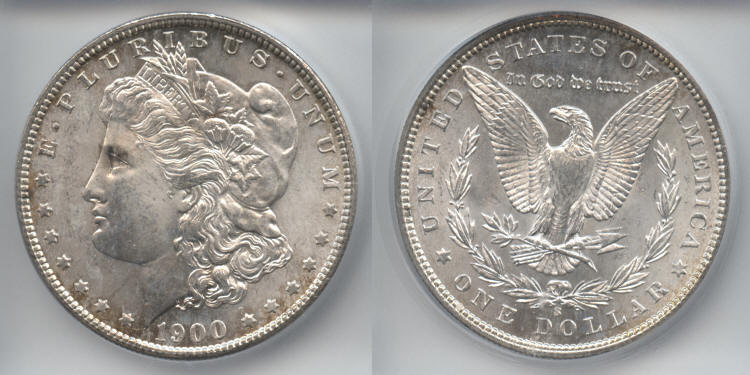 1900-S Morgan Silver Dollar ICG MS-64 small