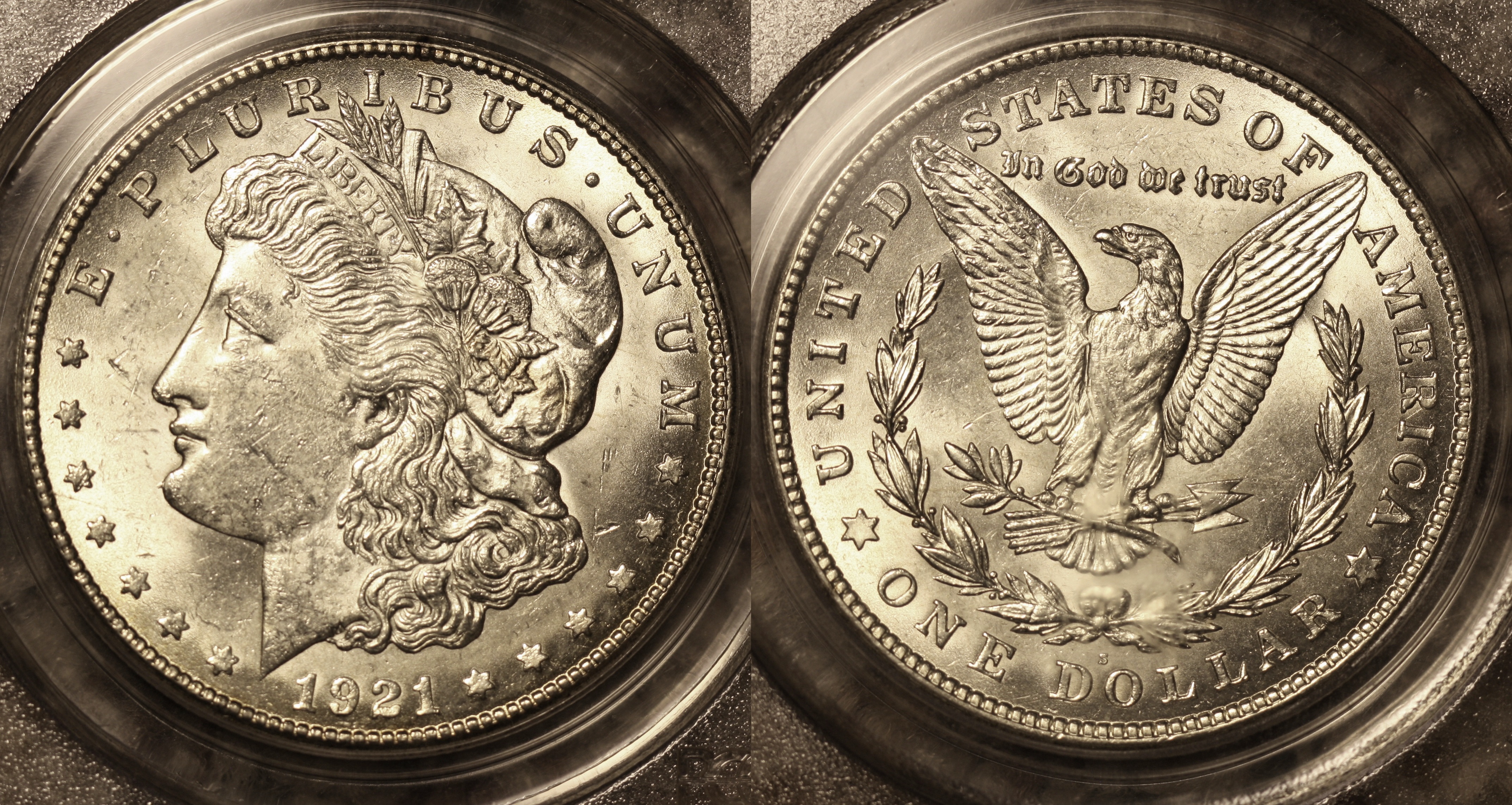 1921-S Morgan Silver Dollar PCGS MS-62 camera
